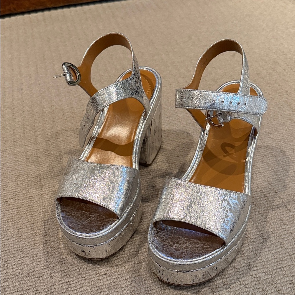 Chloe Silver Platform Sandals - image 1